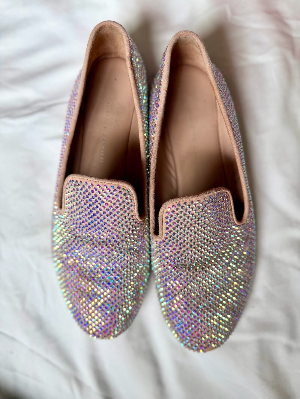 Giuseppe Zanotti Iridescent Crystal-Embellished Loafers